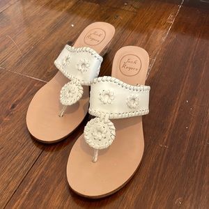 Jack Rogers white wedge sandals sz9